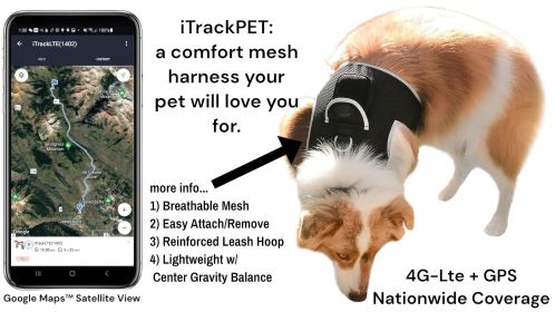 Battery Saver Mini GPRS GSM GPS Collar for Dogs Waterproof Pet Tracker Size:M