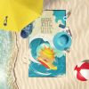 Surfer Dog Gold Golden Retriever Premium Beach Towel Oversized Towel Beach Blanket, Pool, Beach Essentials, Yoga, Premium Bath Towel, Quick Dry Plush