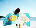 Surfer Dog Blue Tan Yorkie Premium Beach Towel Oversized Towel Beach Blanket, Pool, Beach Essentials, Yoga, Premium Bath Towel, Quick Dry Plush