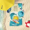 Surfer Dog Silver Fox Labrador Retriever Premium Beach Towel Oversized Towel Beach Blanket, Pool, Beach Essentials, Yoga, Premium Bath Towel