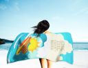 Surfer Dog Ruby Cavalier Spaniel Premium Beach Towel Oversized Towel Beach Blanket, Pool, Beach Essentials, Yoga, Premium Bath Towel, Quick Dry Plush