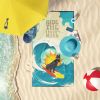 Surfer Dog Black Schnauzer Premium Beach Towel Oversized Towel Beach Blanket, Pool, Beach Essentials, Yoga, Premium Bath Towel, Quick Dry Plush