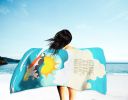 Surfer Dog Black White Siberian Husky Premium Beach Towel Oversized Towel Beach Blanket, Pool, Beach Essentials, Yoga, Premium Bath Towel