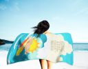 Surfer Dog Lemon Basset Hound Premium Beach Towel Oversized Towel Beach Blanket, Pool, Beach Essentials, Yoga, Premium Bath Towel, Quick Dry Plush