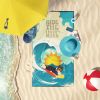 Surfer Dog Tricolor Sheltie Premium Beach Towel Oversized Towel Beach Blanket, Pool, Beach Essentials, Yoga, Premium Bath Towel, Quick Dry Plush