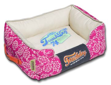 Touchdog Rose-Pedal Patterned Premium Rectangular Dog Bed (size: medium)